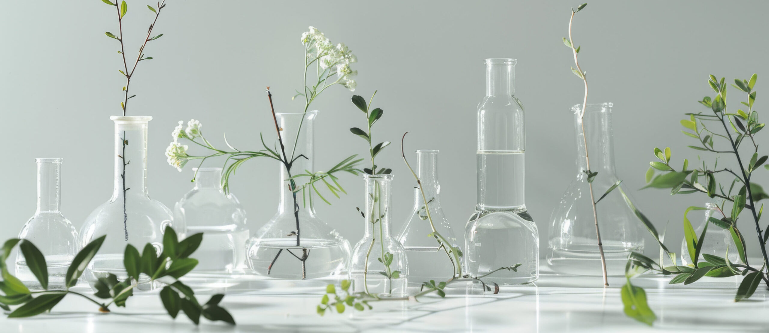 Lab research and development for cosmetics. Science bio skincare